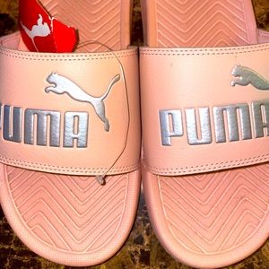 New Puma Popcat Women’s Slides Peach Beige/Puma Silver 361222-18